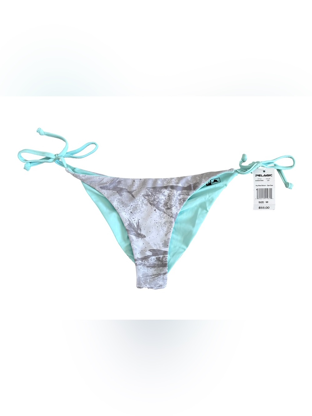 Pelagic Women's Key West Bottom Open Seas Fish Camo Reversible Bikini Bottom Siz